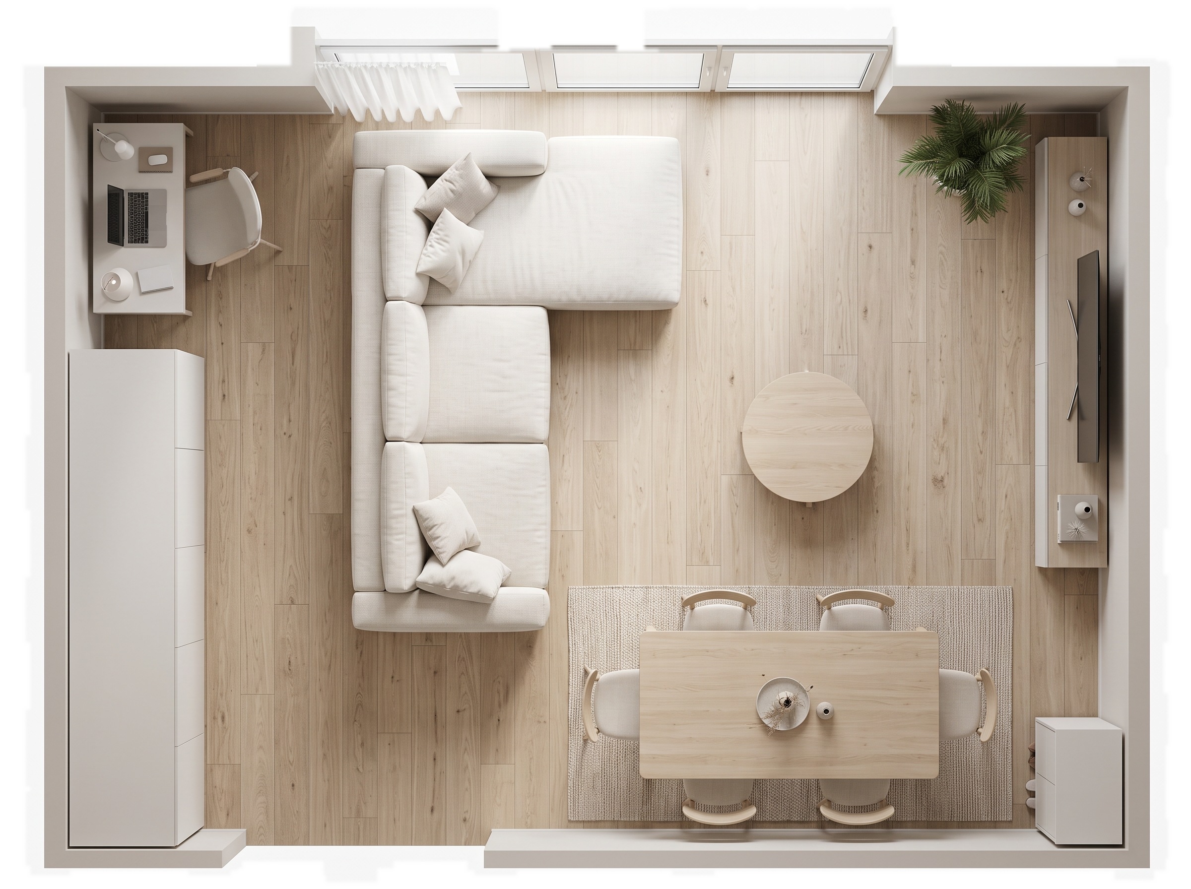Interior design in Minimalism style — Living Room by GenRoom AI