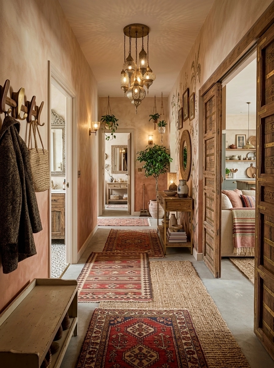 Bohemian Hallway design — interior photo by GenRoom AI