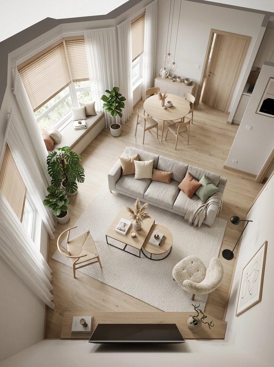 Interior design in Scandinavian style — Living Room by GenRoom AI