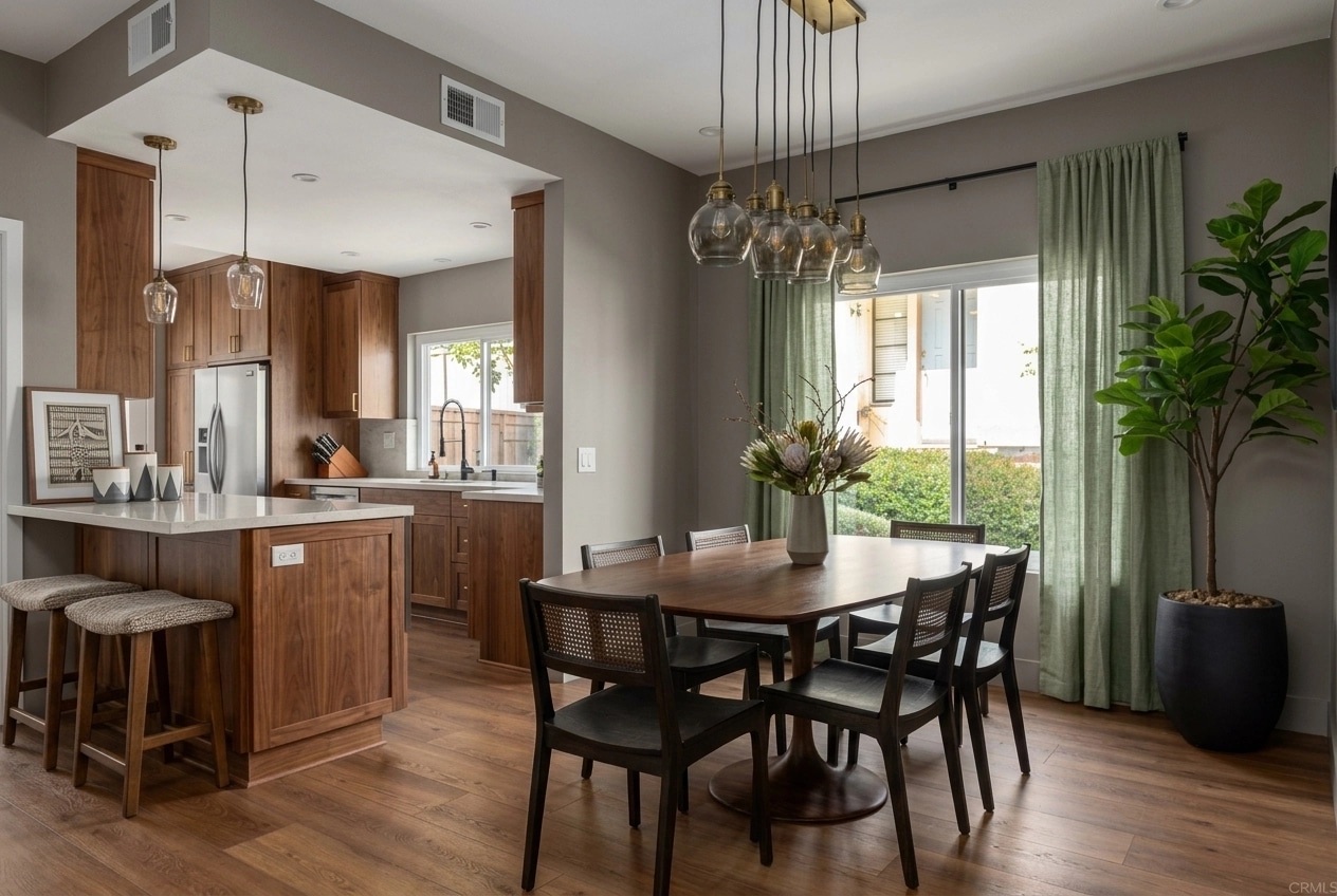 Kitchen interior in Mid-Century Modern style — photo by GenRoom AI