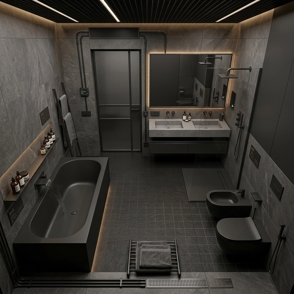 Blacktec Banyo design — interior photo by GenRoom AI