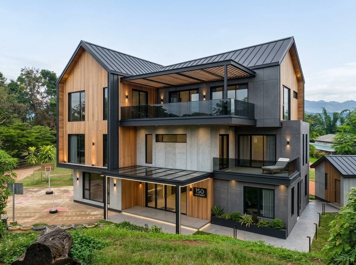 Contemporary Facade Fasad design — facade photo by GenRoom AI