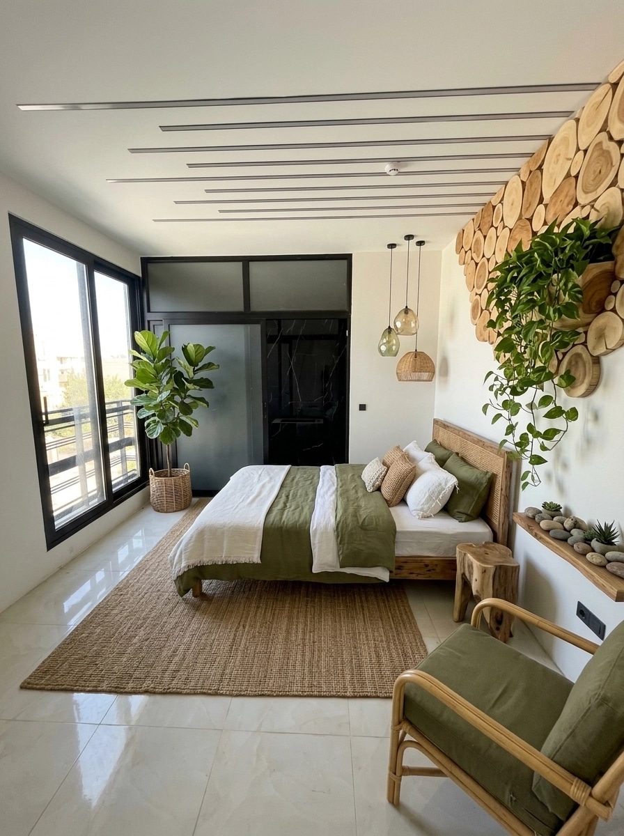 Interior design in Biophilic style — Bedroom by GenRoom AI
