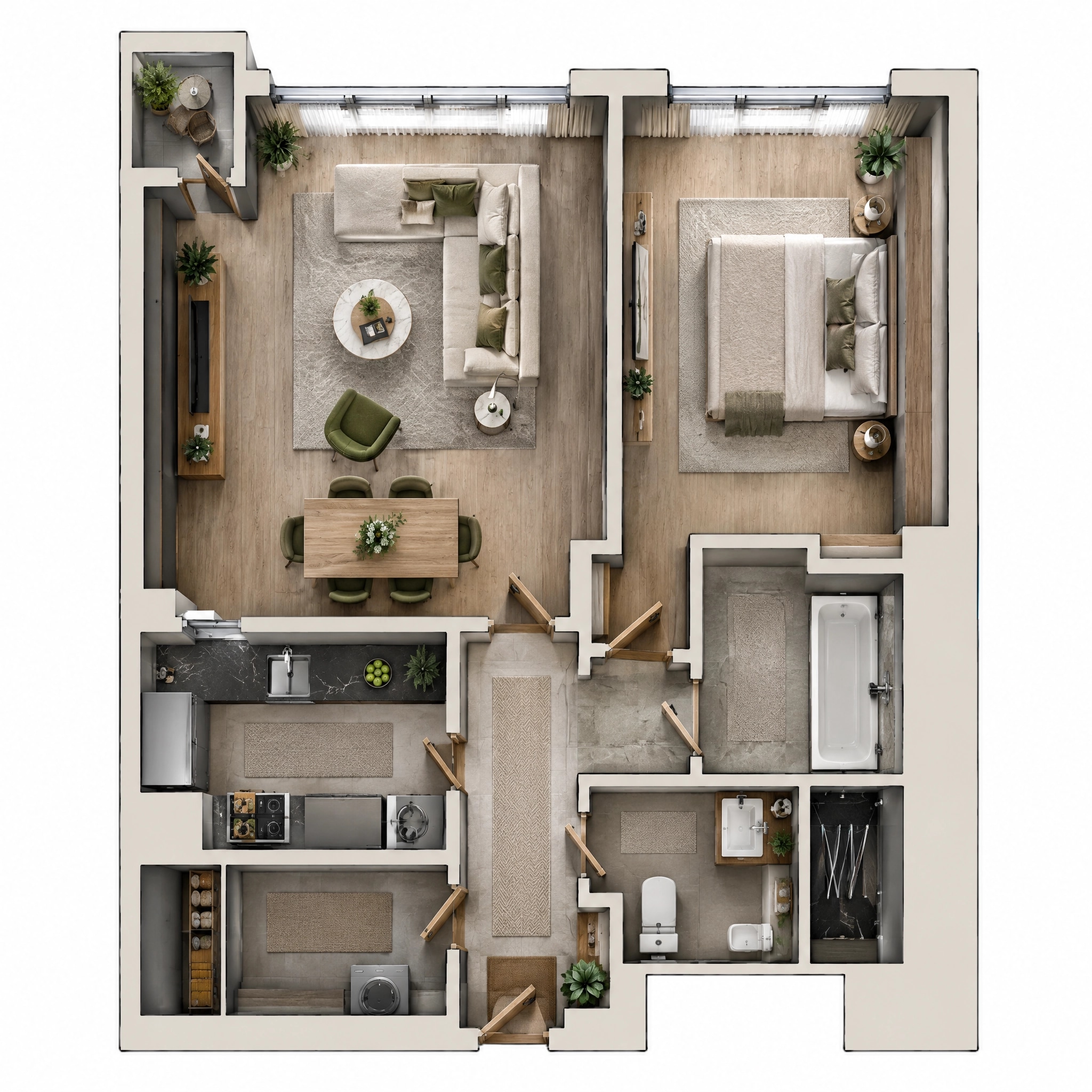 Interior design in Contemporary style — Living Room by GenRoom AI