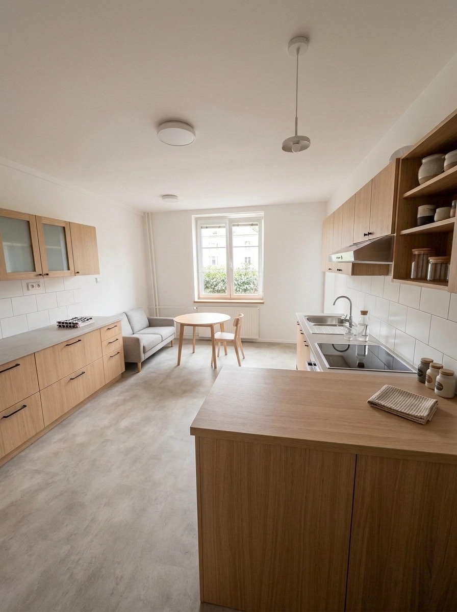 Kitchen interior in Scandinavian style — photo by GenRoom AI