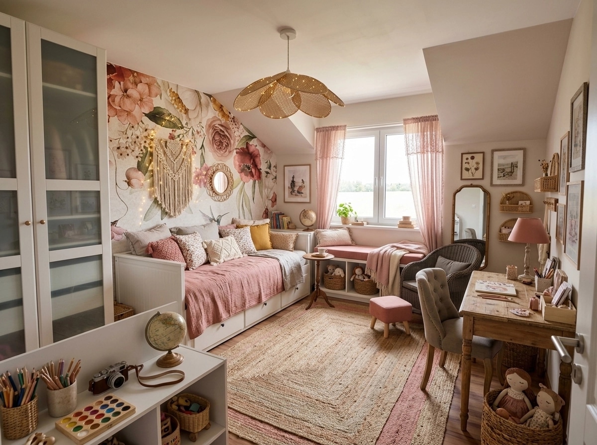 Bohemian Chambre d'Enfant design — interior photo by GenRoom AI