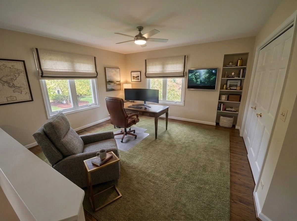 Interior design in Transitional style — home_office by GenRoom AI