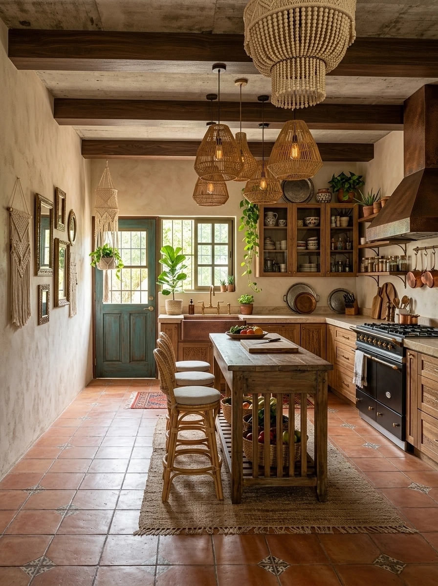 Kitchen interior in Bohemian style — photo by GenRoom AI