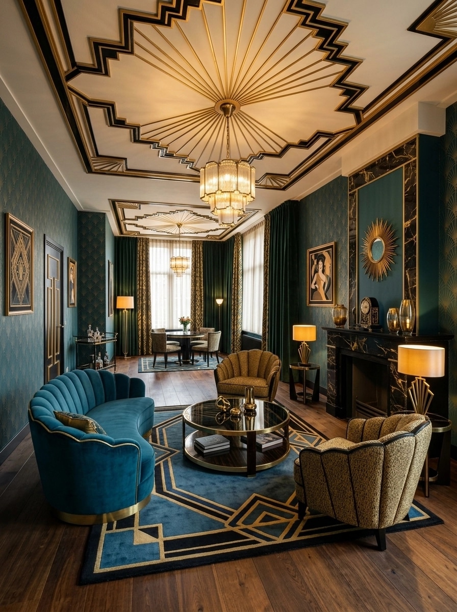 Art Deco Living Room design — interior photo by GenRoom AI