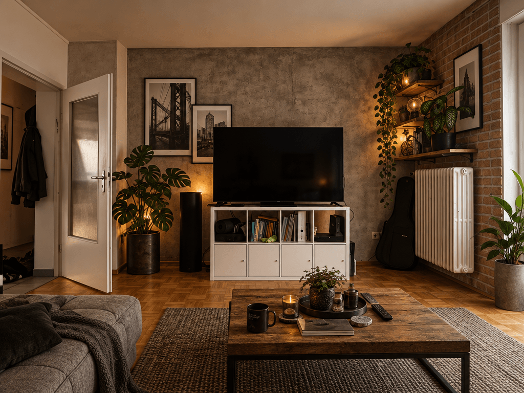 Loft / Industrial Living Room design — interior photo by GenRoom AI