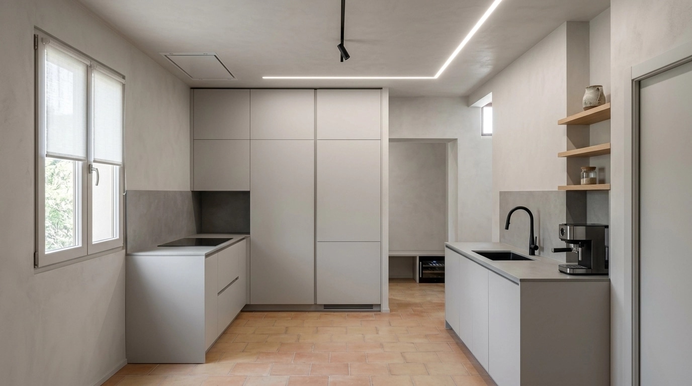Minimalism Kitchen design — interior photo by GenRoom AI