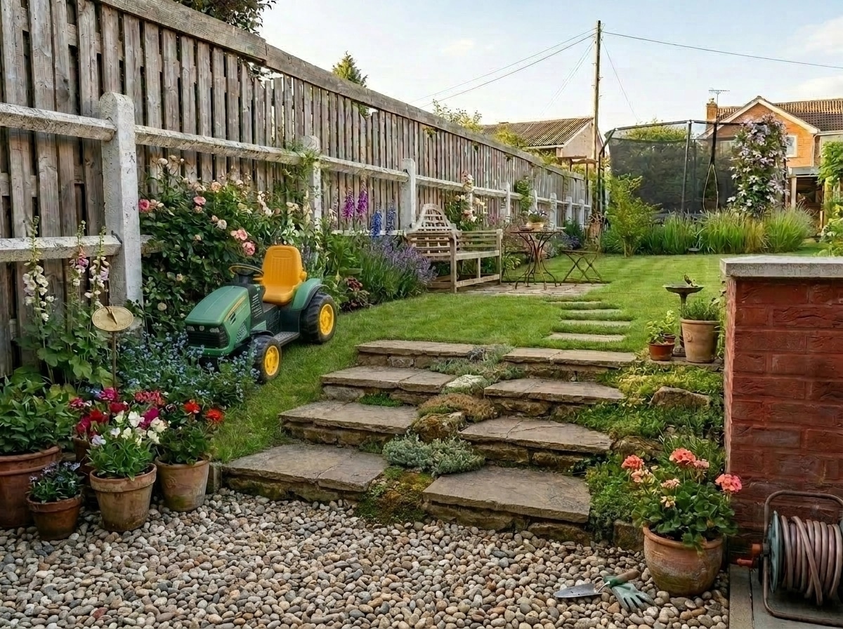 Landscape design in English Cottage Garden style — Yard by GenRoom AI