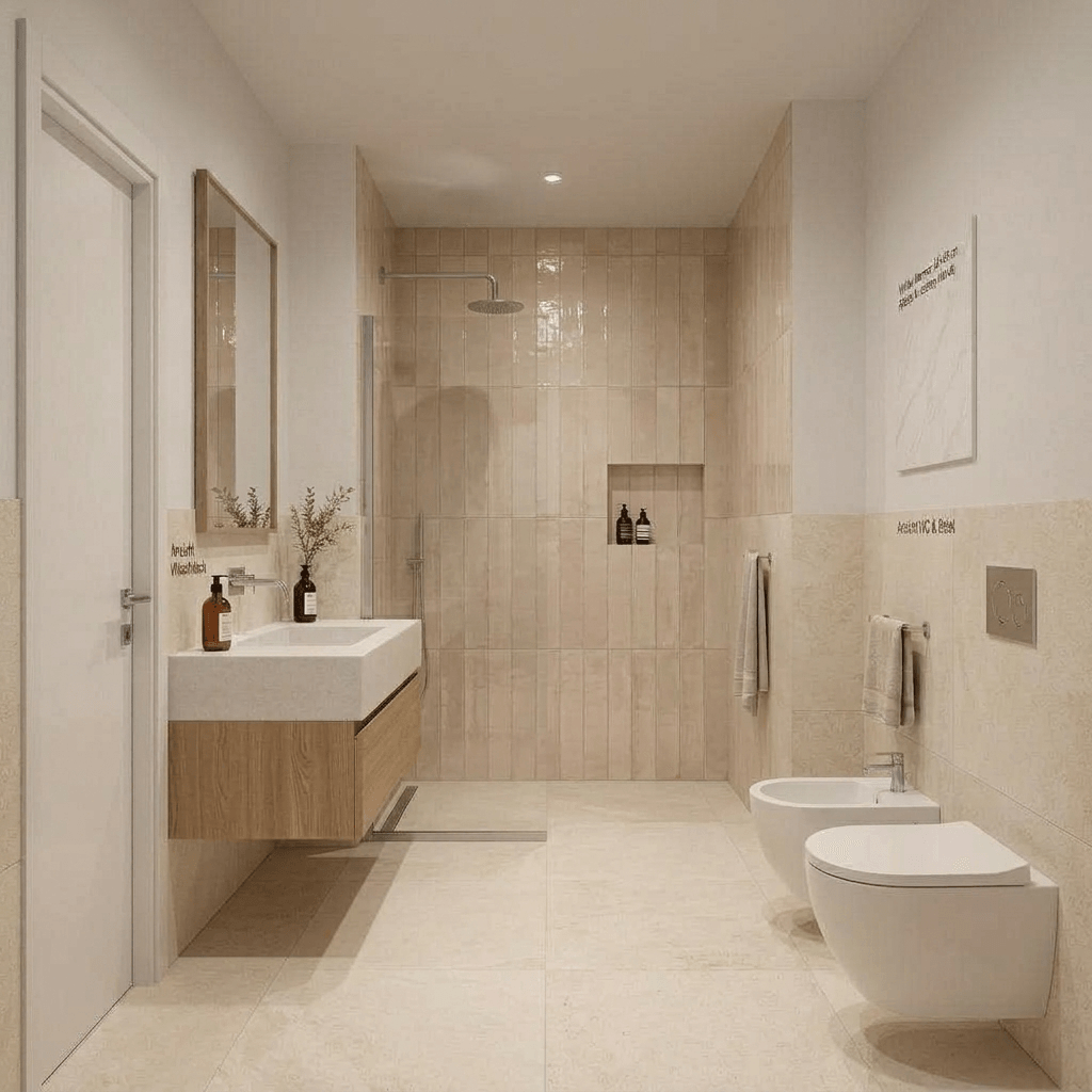 Bathroom interior in Scandinavian style — photo by GenRoom AI