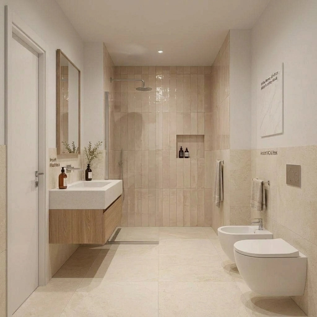 Scandinavian Bathroom design — interior photo by GenRoom AI