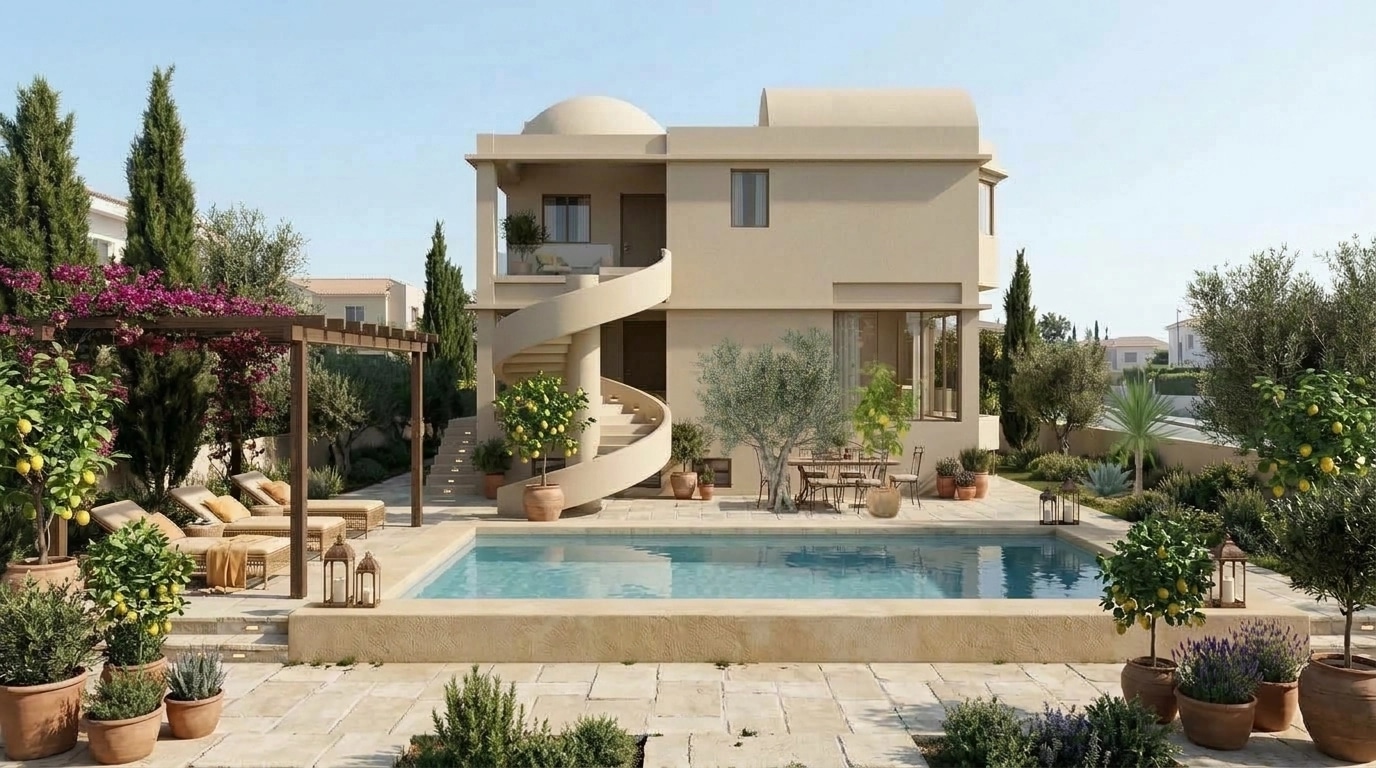 Landscape design in Mediterranean Yard style — Yard by GenRoom AI