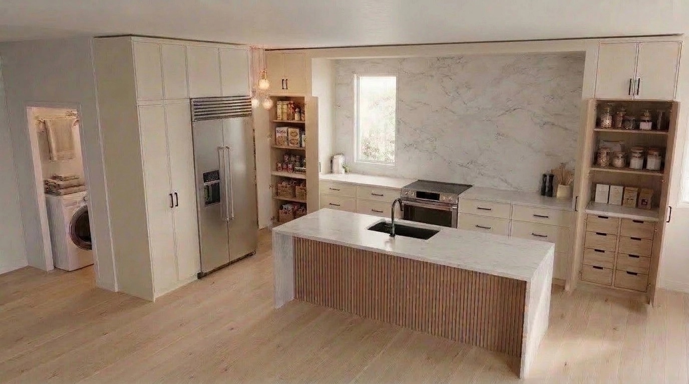 Kitchen interior in Scandinavian style — photo by GenRoom AI