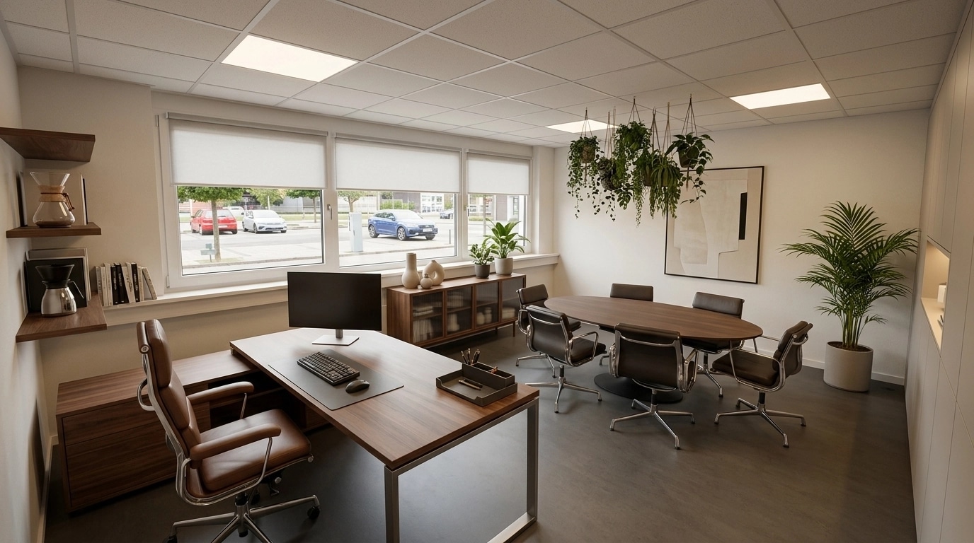Office interior in Contemporary style — photo by GenRoom AI