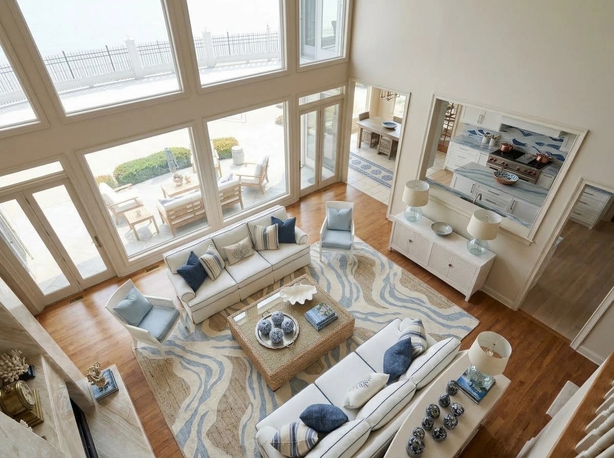 Interior design in Coastal / Hamptons style — Living Room by GenRoom AI