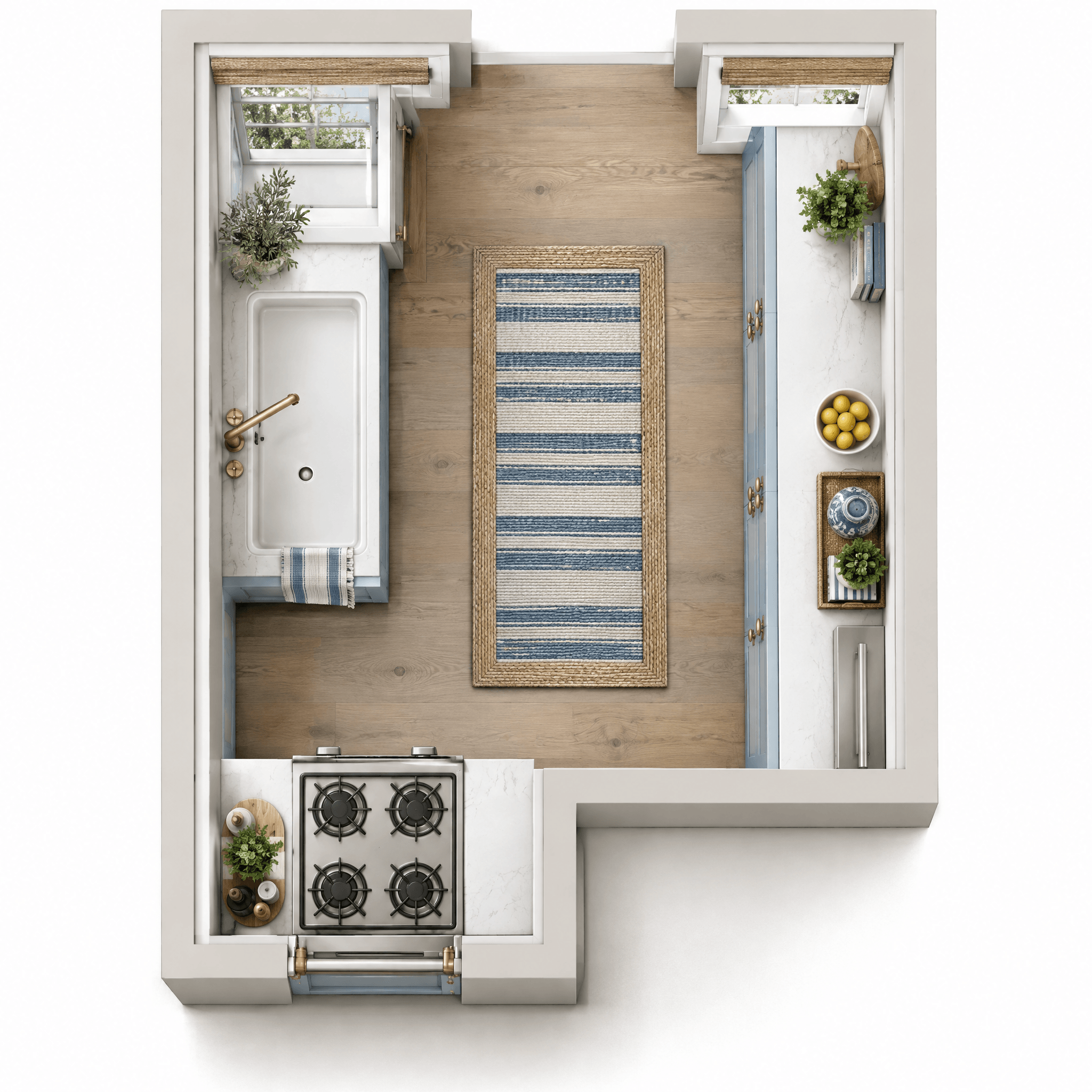 التصميم الداخلي بنمط Coastal / Hamptons — غرفة المعيشة من GenRoom AI