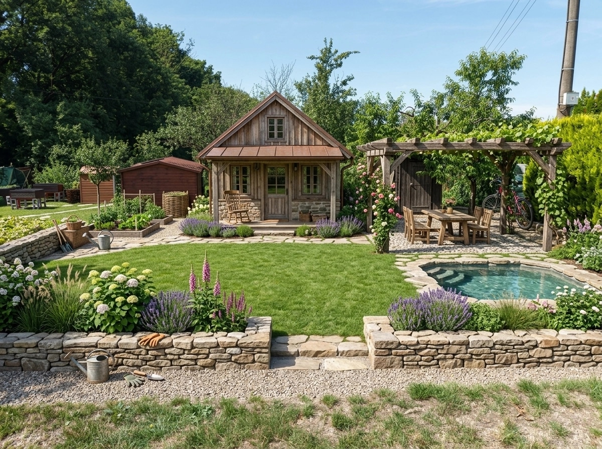 Country Rustic Garden Yard design — yard photo by GenRoom AI