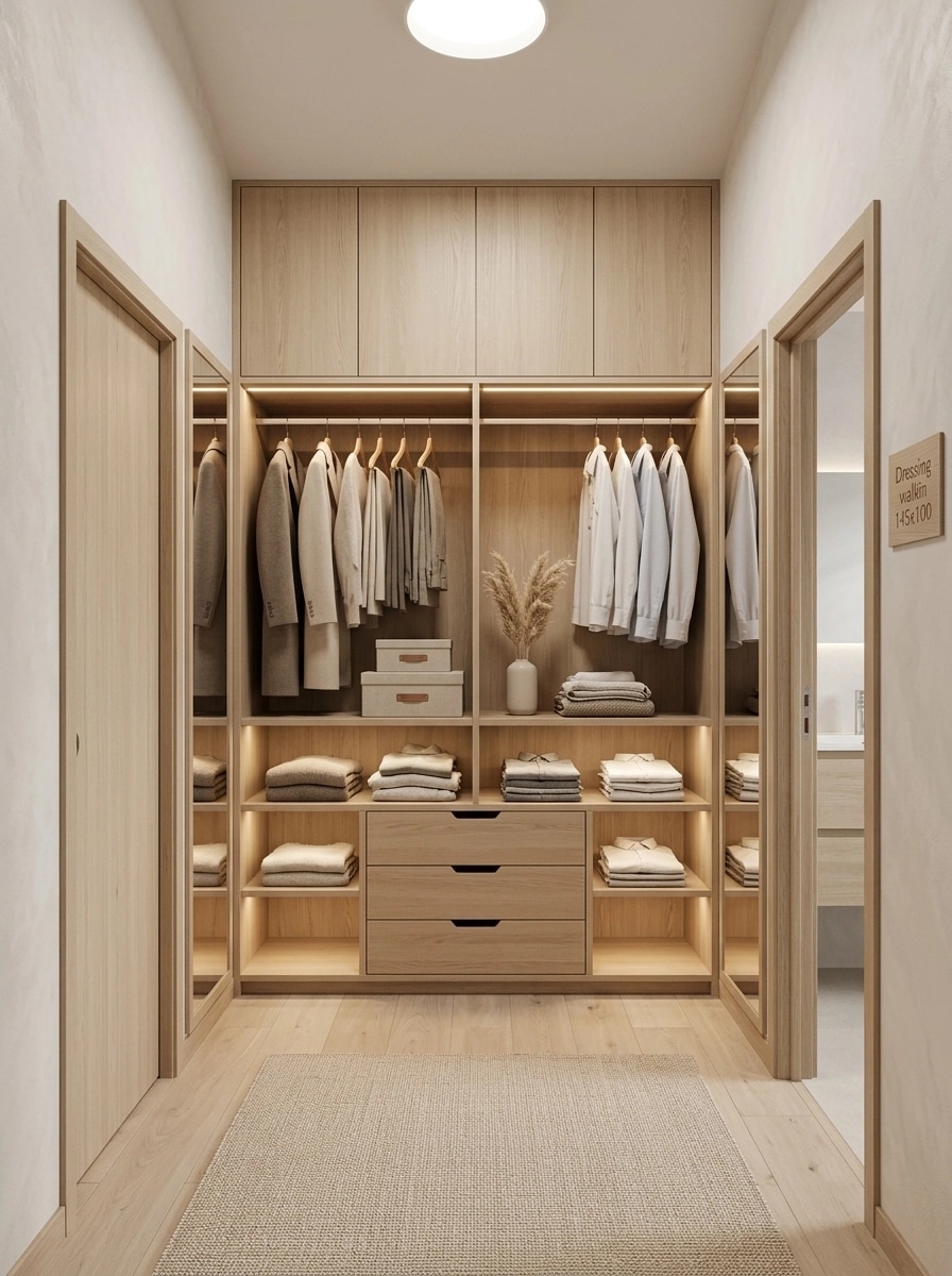 Design de interiores em estilo Japandi — wardrobe por GenRoom AI