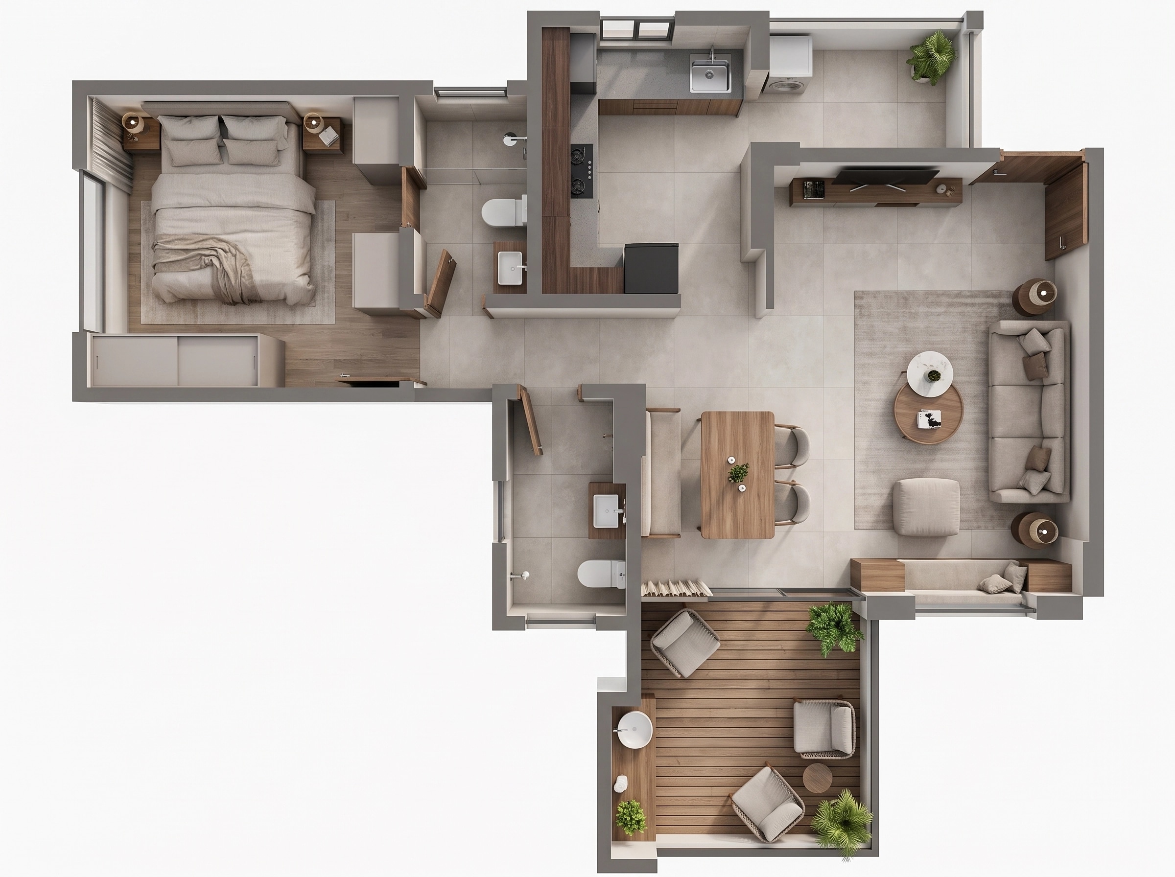 Interior design in Contemporary style — Living Room by GenRoom AI