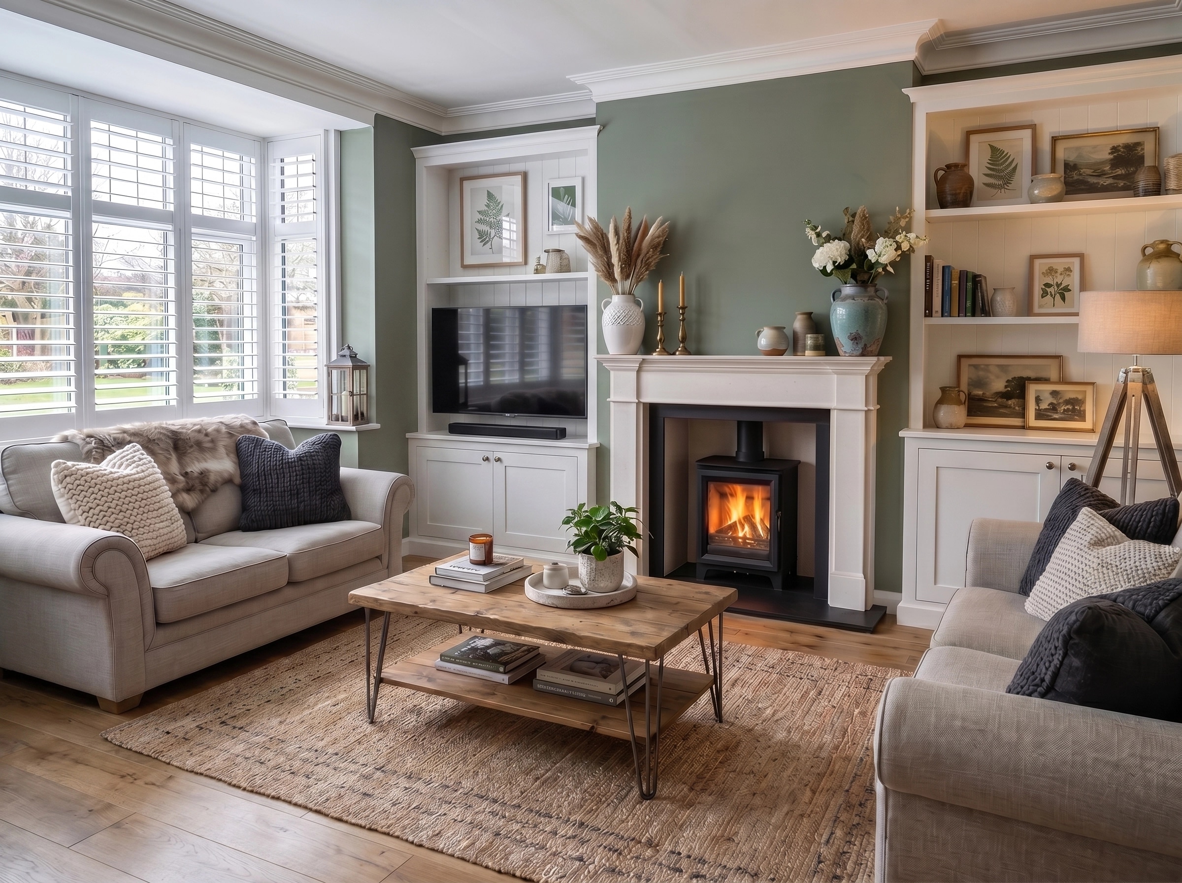 Transitional Ruang Tamu design — interior photo by GenRoom AI