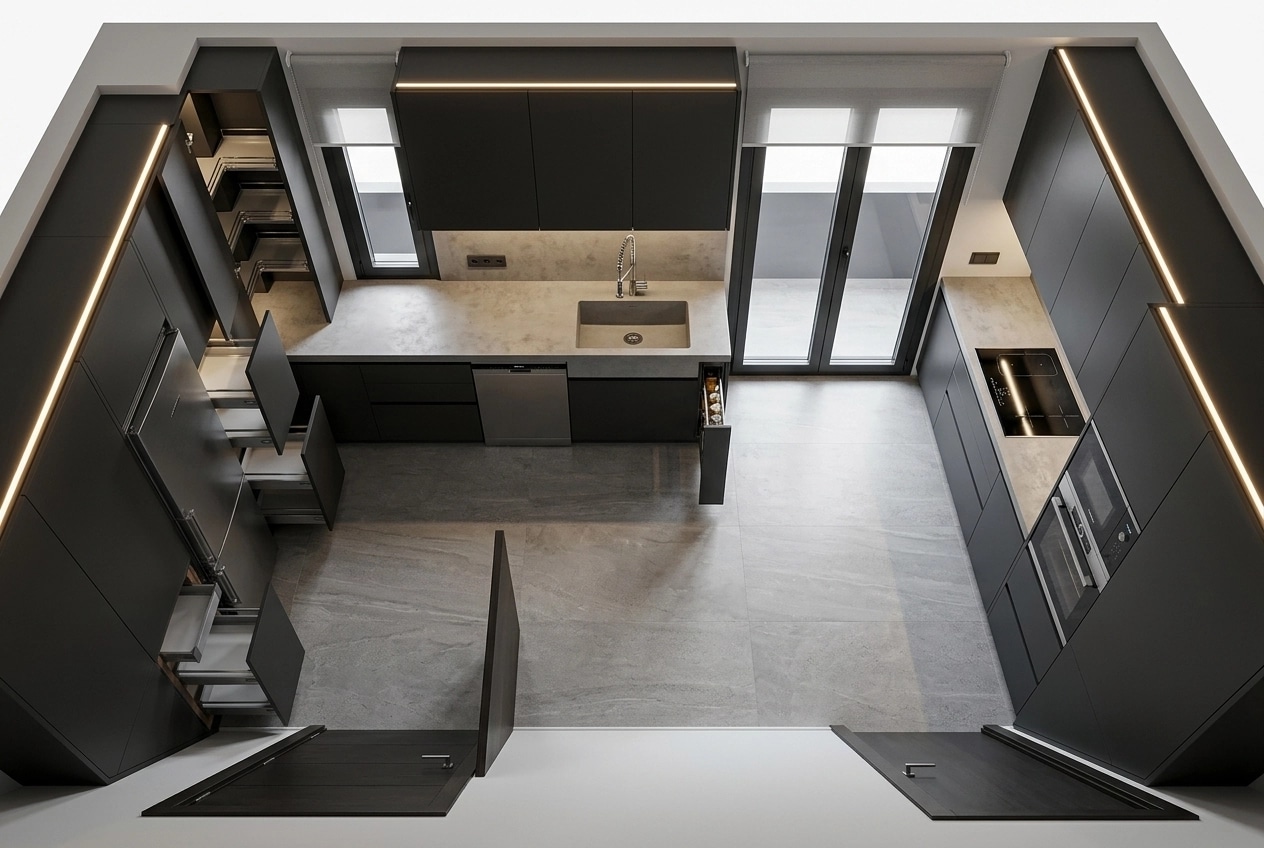 Kitchen interior in Contemporary style — photo by GenRoom AI