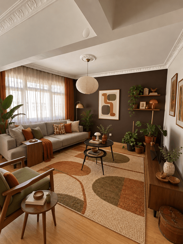 Mid-Century Modern Living Room design — interior photo by GenRoom AI