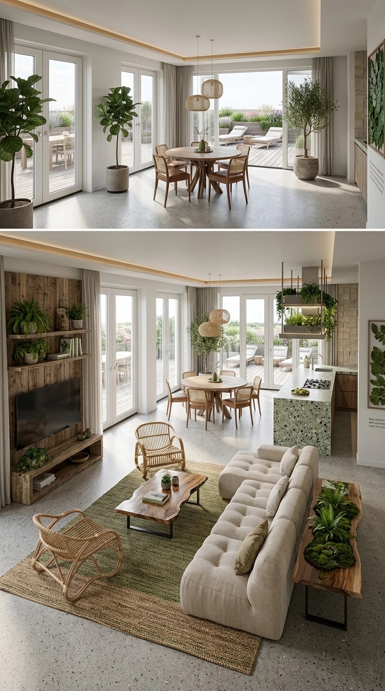 Interior design in Biophilic style — Living Room by GenRoom AI