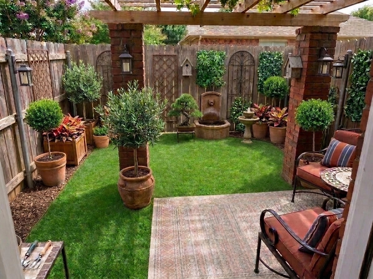 Landscape design in Mediterranean Yard style — Yard by GenRoom AI