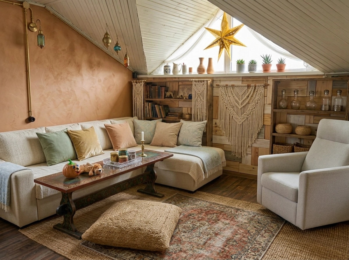 Interior design in Bohemian style — attic by GenRoom AI
