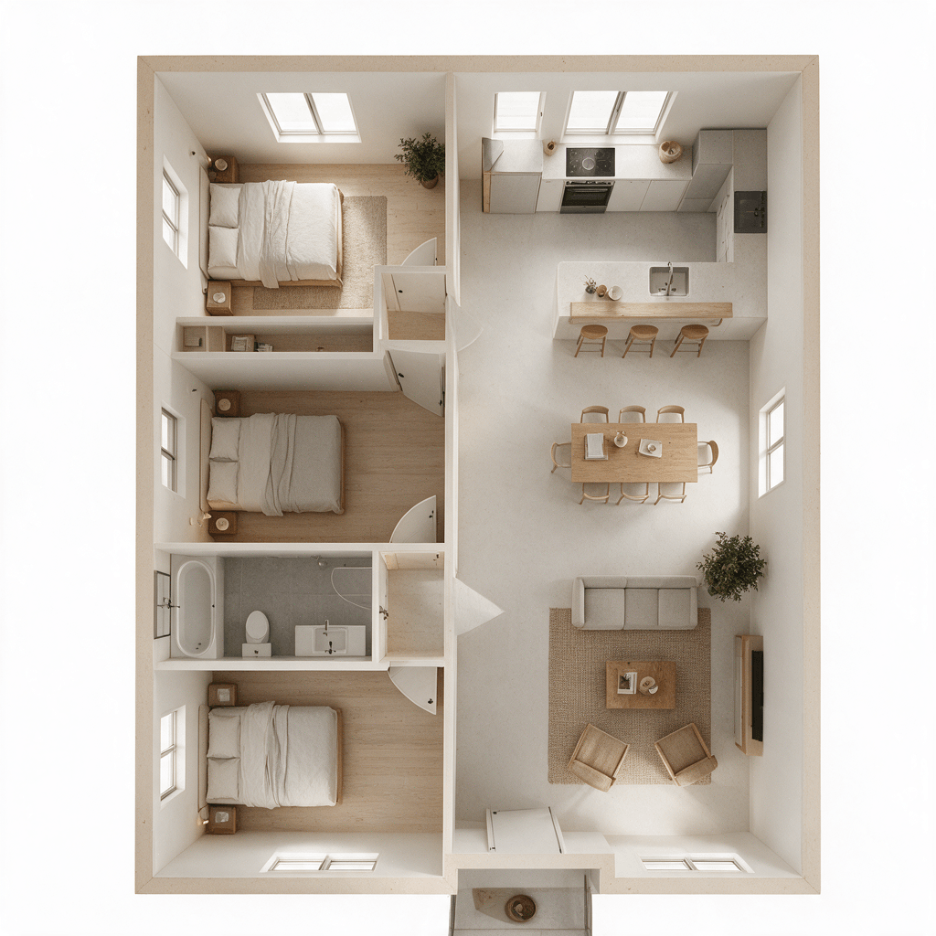Minimalism Living Room design — interior photo by GenRoom AI