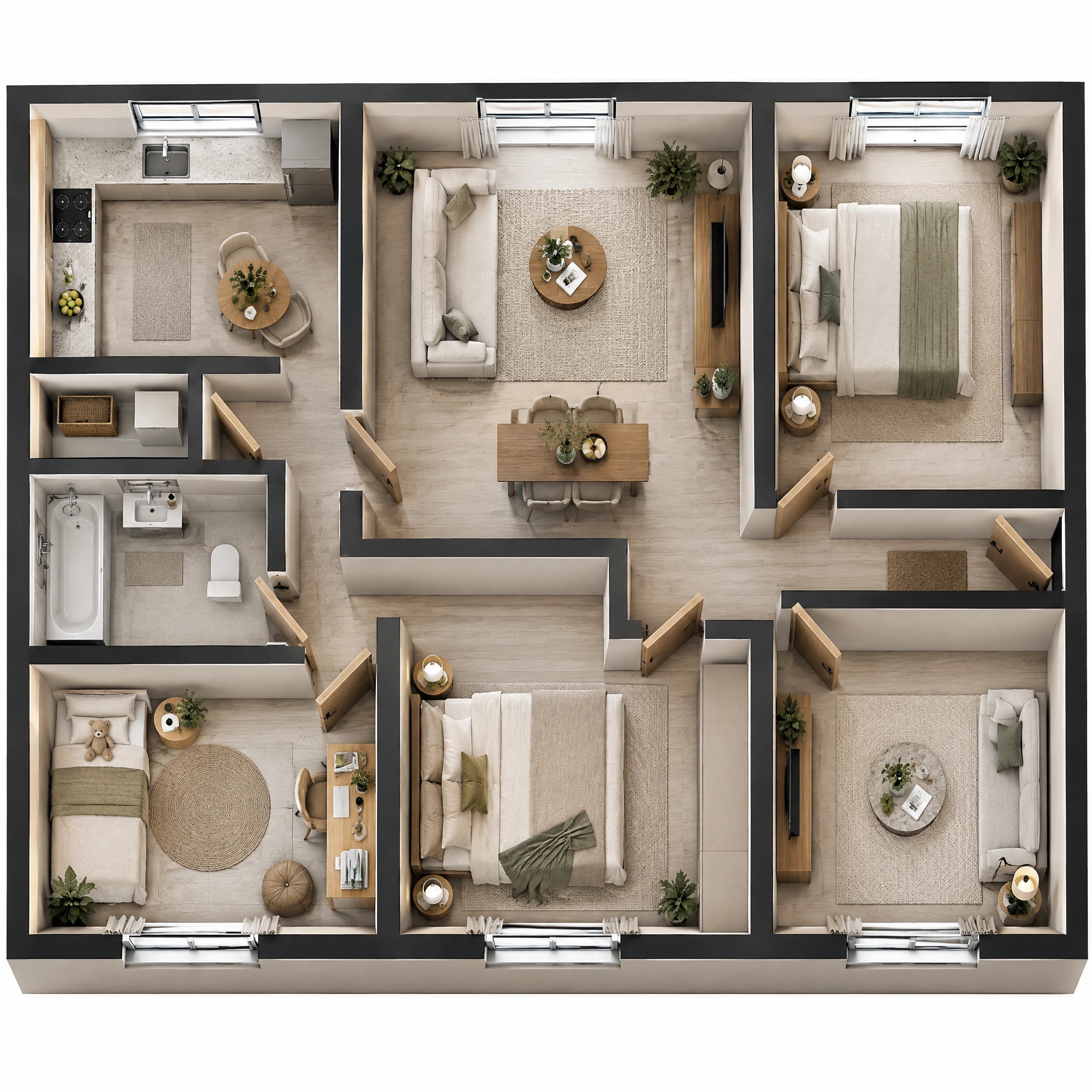 Interior design in Minimalism style — Living Room by GenRoom AI