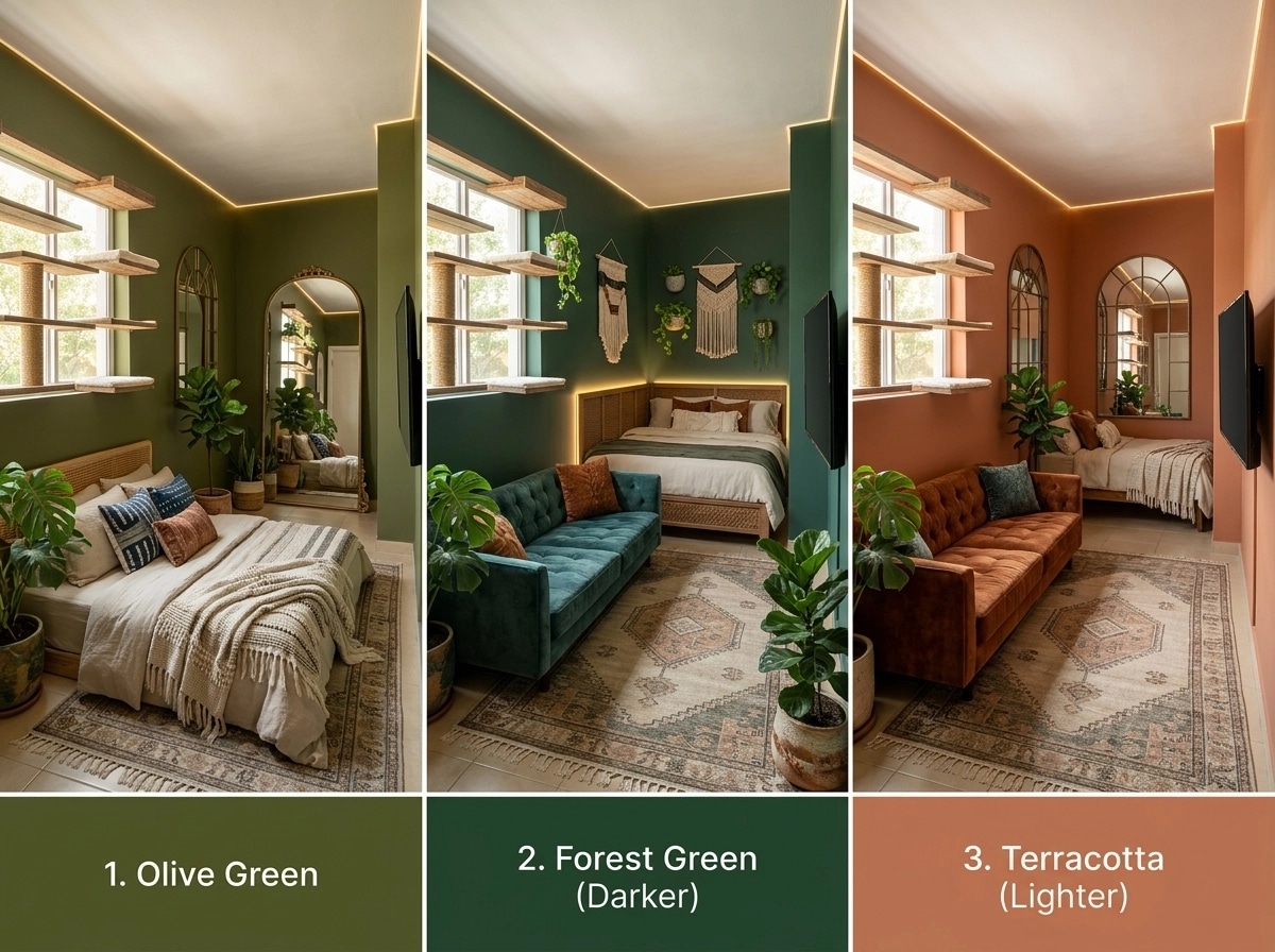 Interior design in Bohemian style — Bedroom by GenRoom AI