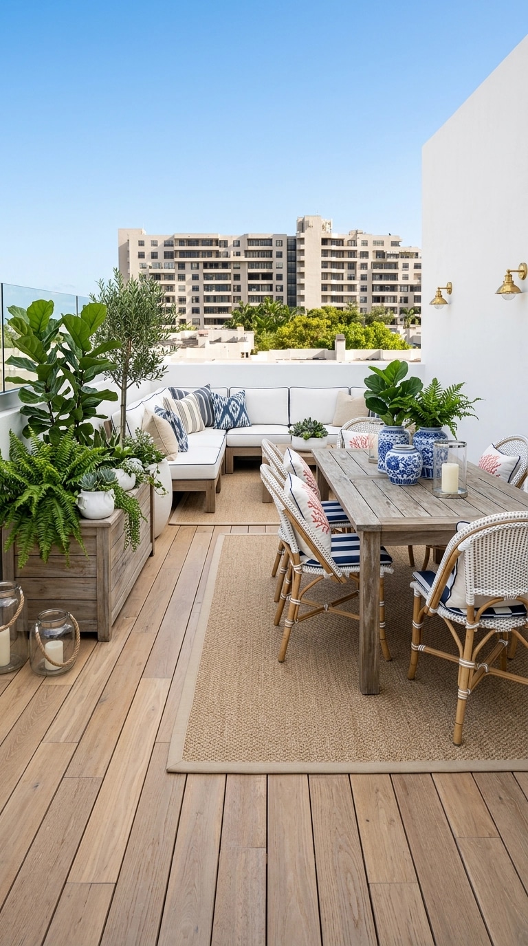 Interior design in Coastal / Hamptons style — terrace by GenRoom AI