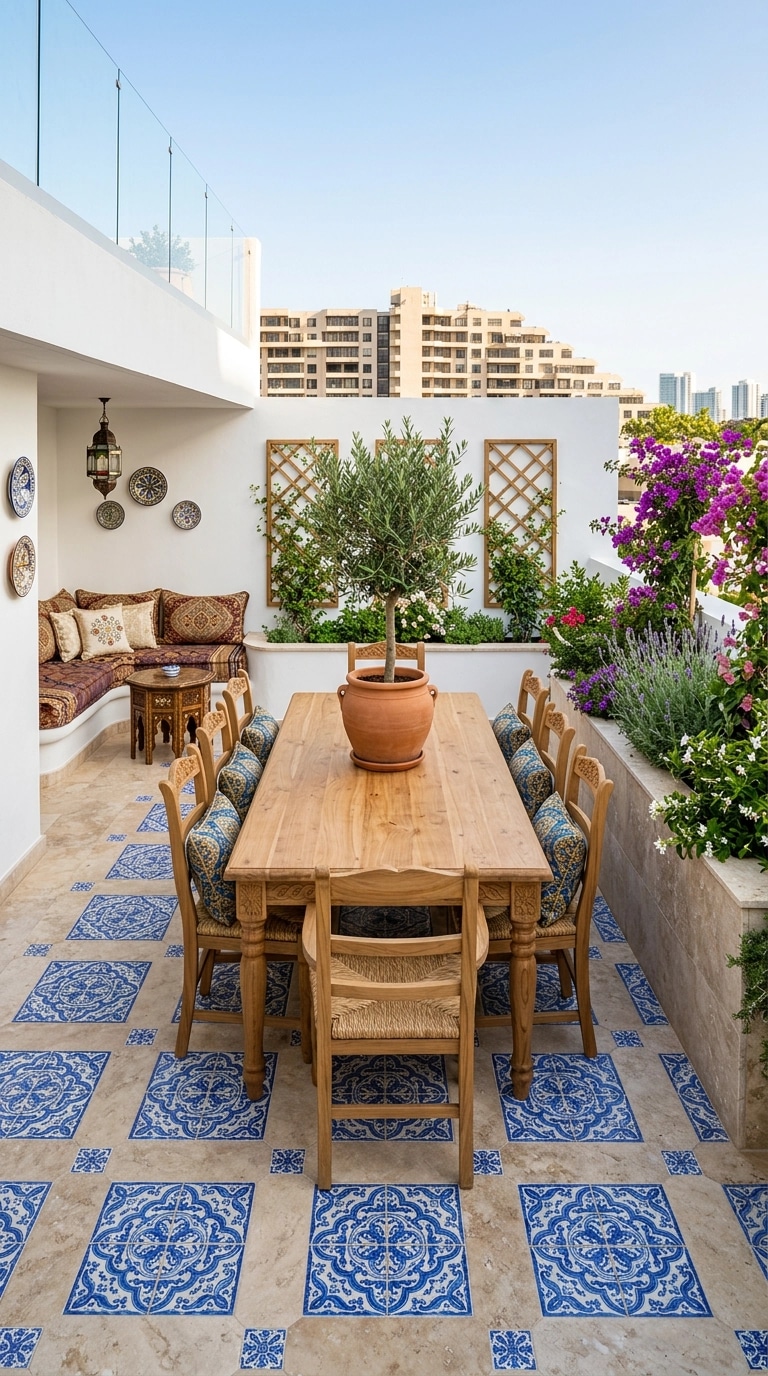 İç mekân tasarımı Mediterranean stili — terrace GenRoom AI