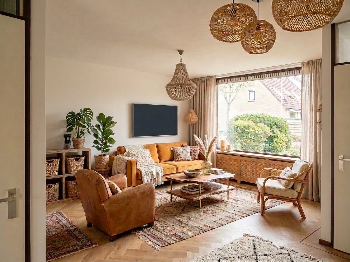 Interior design in Bohemian style — Living Room by GenRoom AI