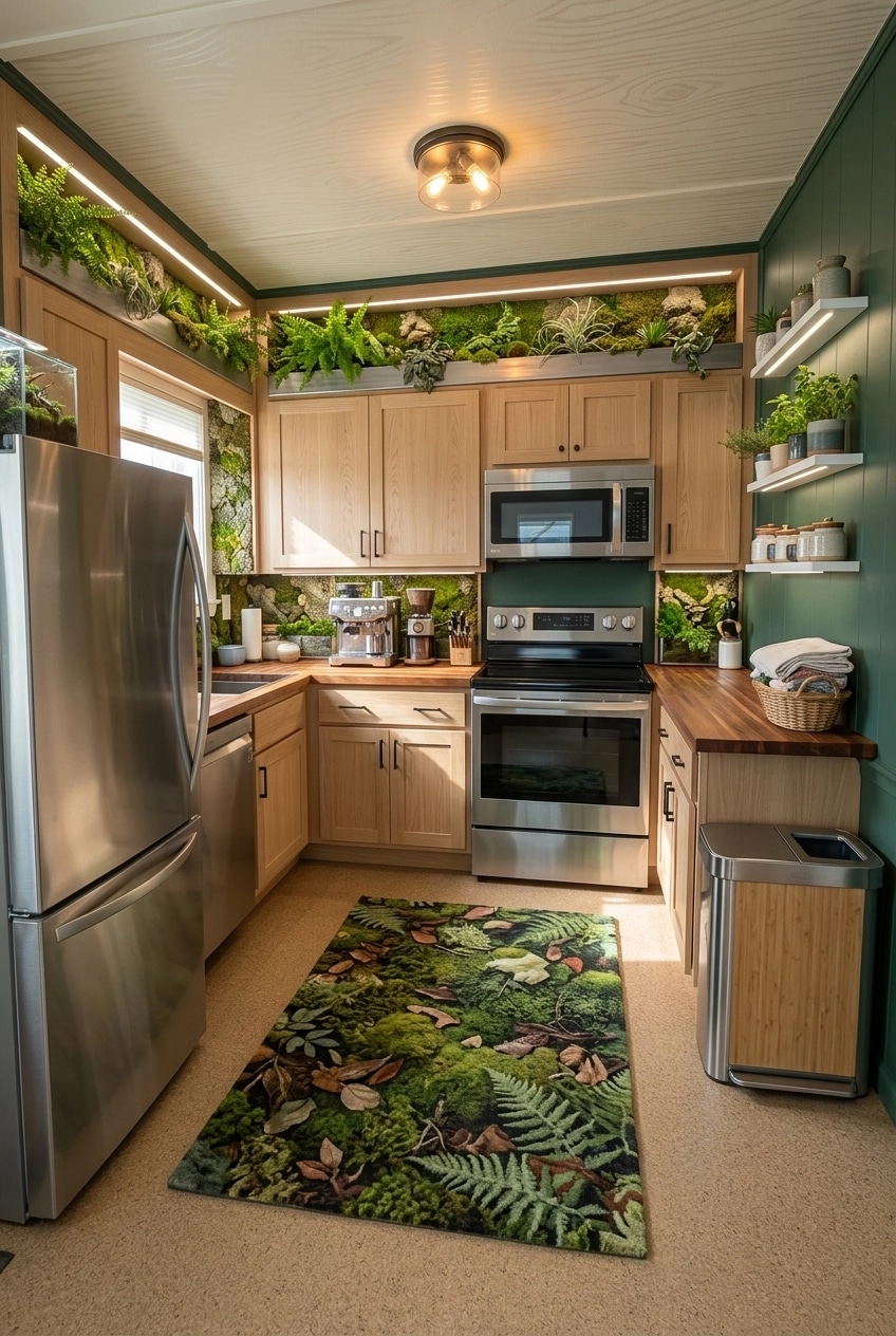 Kitchen interior in Biophilic style — photo by GenRoom AI