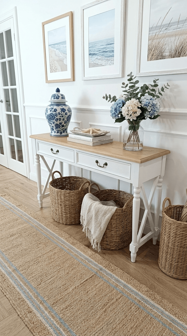 Interior desain di Coastal / Hamptons gaya — Lorong oleh GenRoom AI
