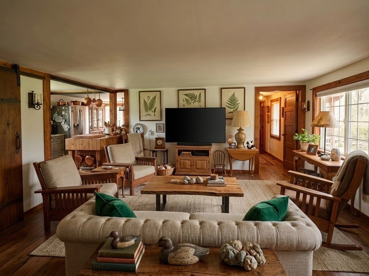 Interior design in Rustic style — Living Room by GenRoom AI