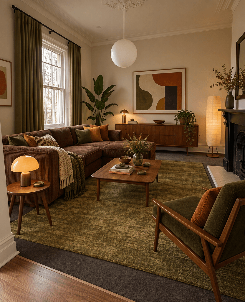 Interior design in Mid-Century Modern style — Living Room by GenRoom AI