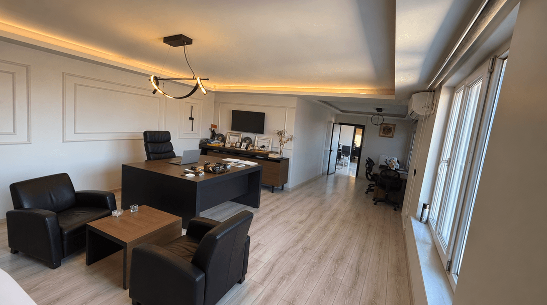 Office interior in Loft / Industrial style — photo by GenRoom AI