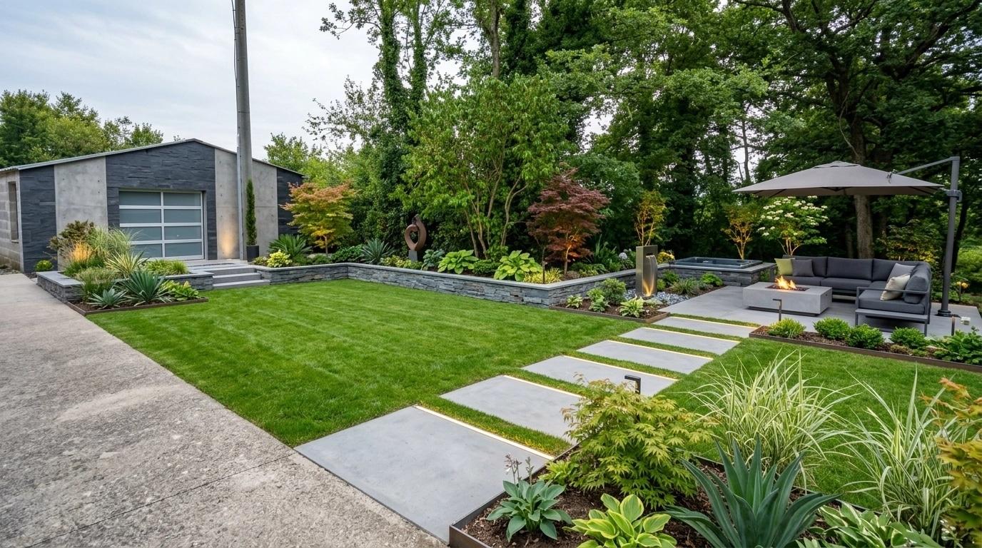 Landscape design in Contemporary Yard style — Yard by GenRoom AI
