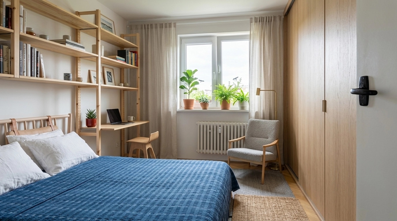 Scandinavian Bedroom design — interior photo by GenRoom AI