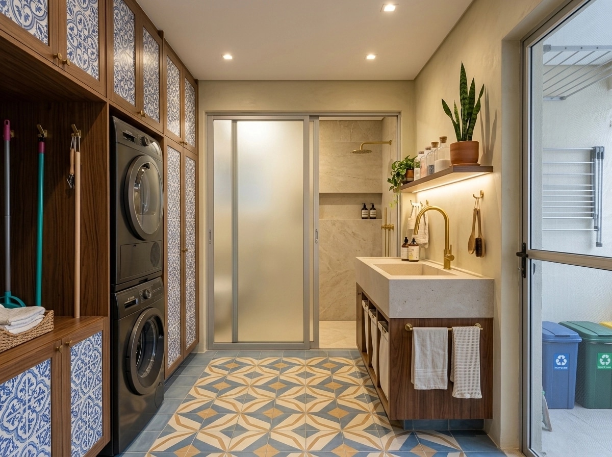 Interior design in Portuguese Modern style — laundry by GenRoom AI