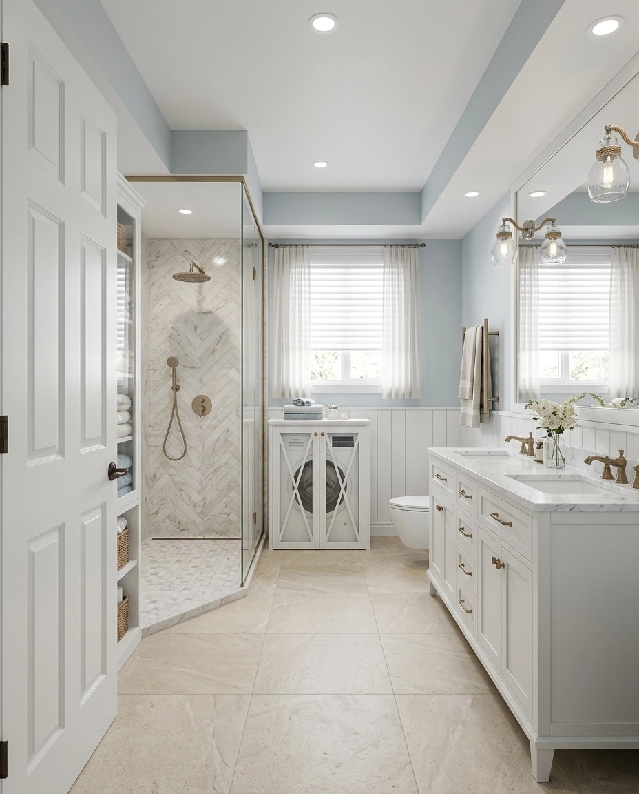 Interior design in Coastal / Hamptons style — Bathroom by GenRoom AI