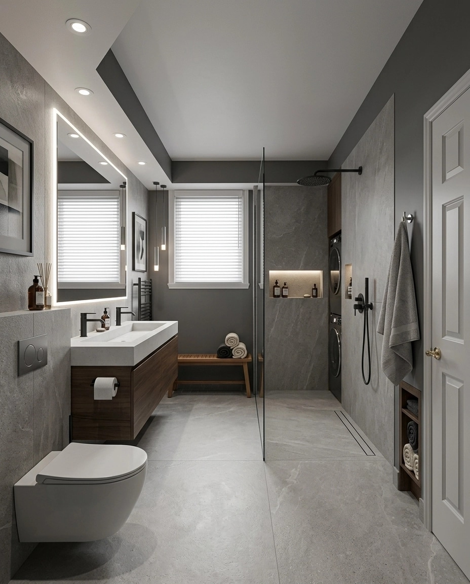 Bathroom interior in Contemporary style — photo by GenRoom AI