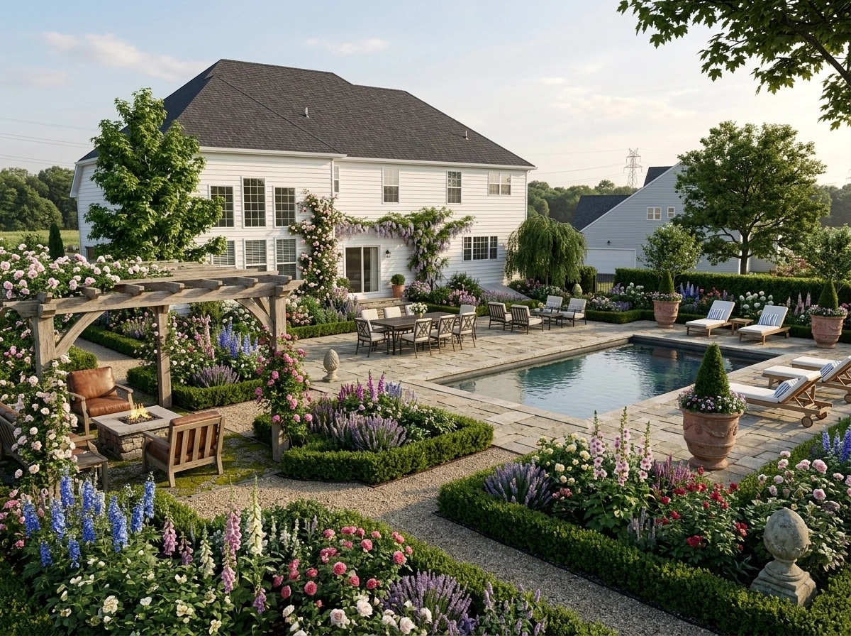 Landscape design in English Cottage Garden style — Yard by GenRoom AI