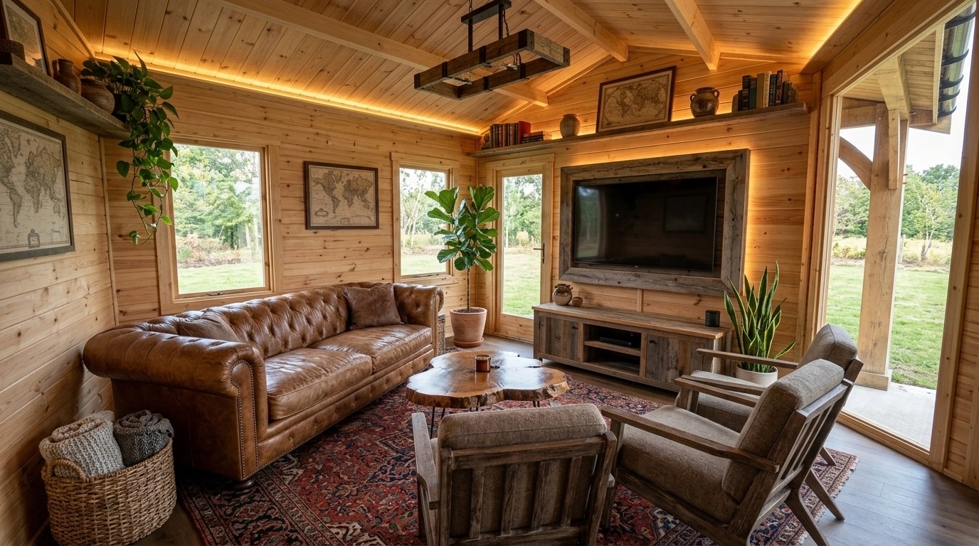 Rustic Living Room design — interior photo by GenRoom AI
